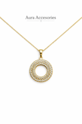 Elegant Circle Pattern Pendant Necklace