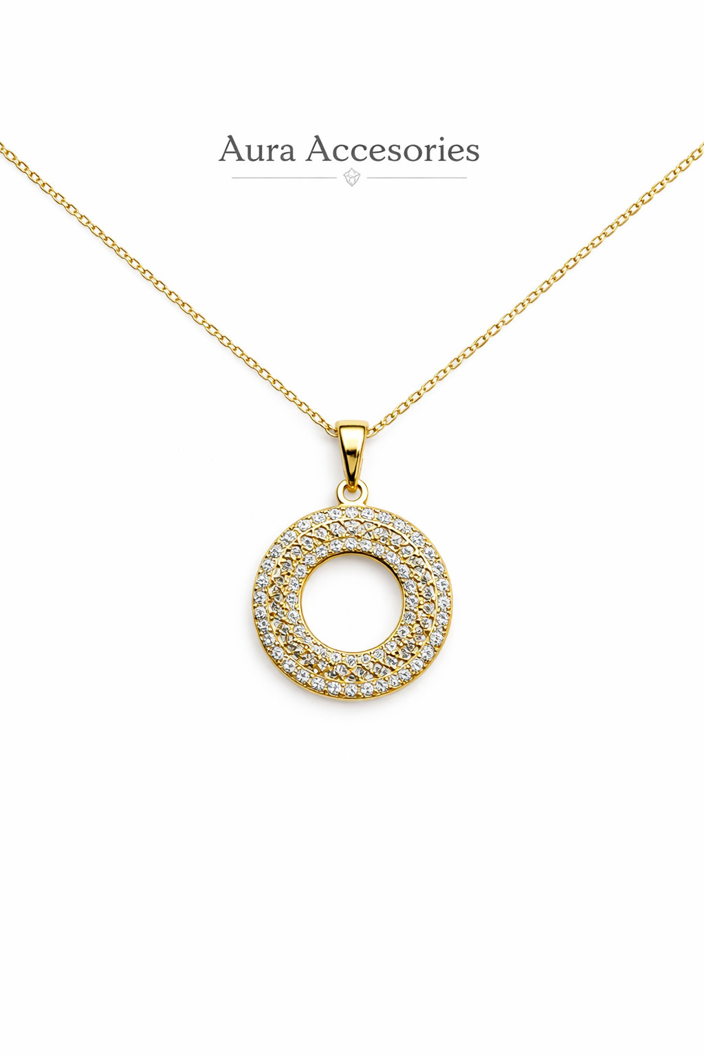 Elegant Circle Pattern Pendant Necklace