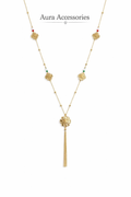 Floral Beaded Tassel Necklace
