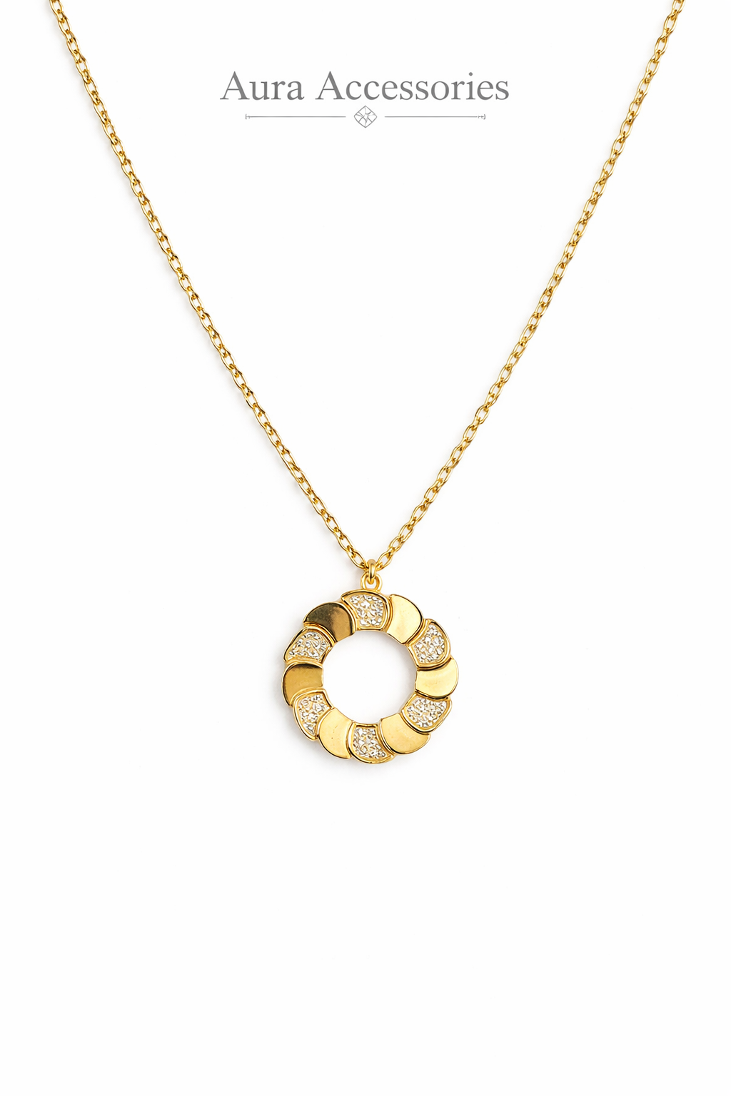 Circular Crystal Pendant Necklace