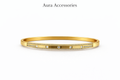 Gold Double Row Crystal Bangle