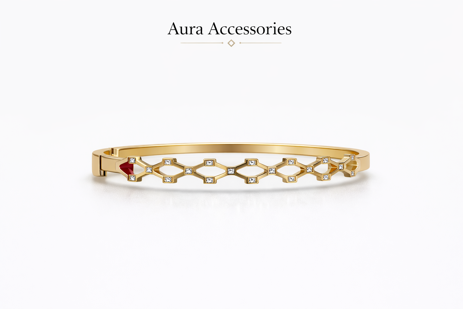 Geometric Crystal Link Bangle – Aura Accessories