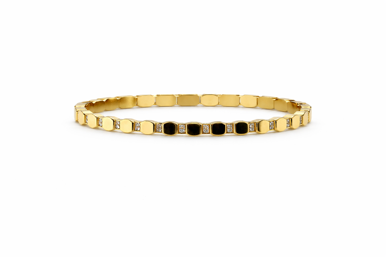 Modern Gold Hexagon Crystal Bracelet