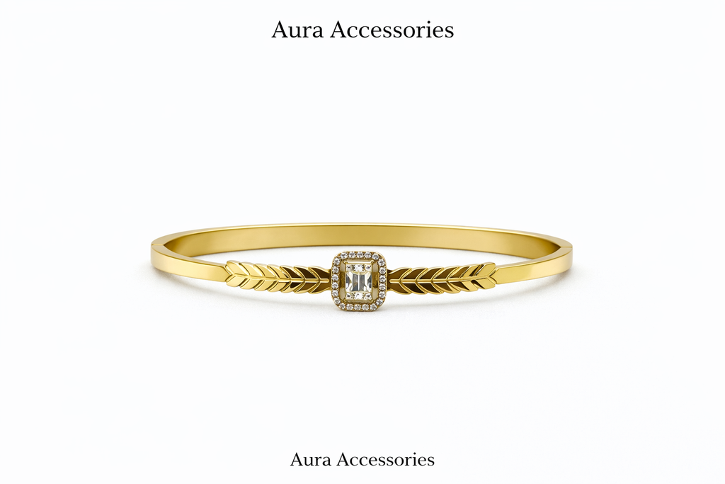 Gold Arrow Crystal Statement Bracelet