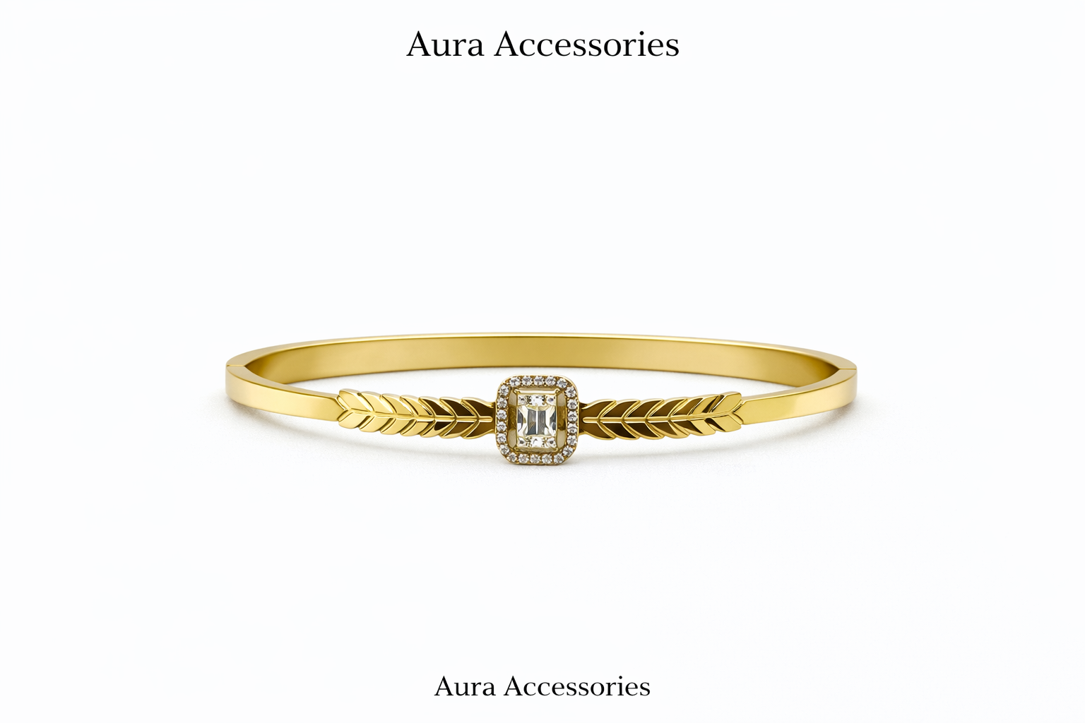 Gold Arrow Crystal Statement Bracelet