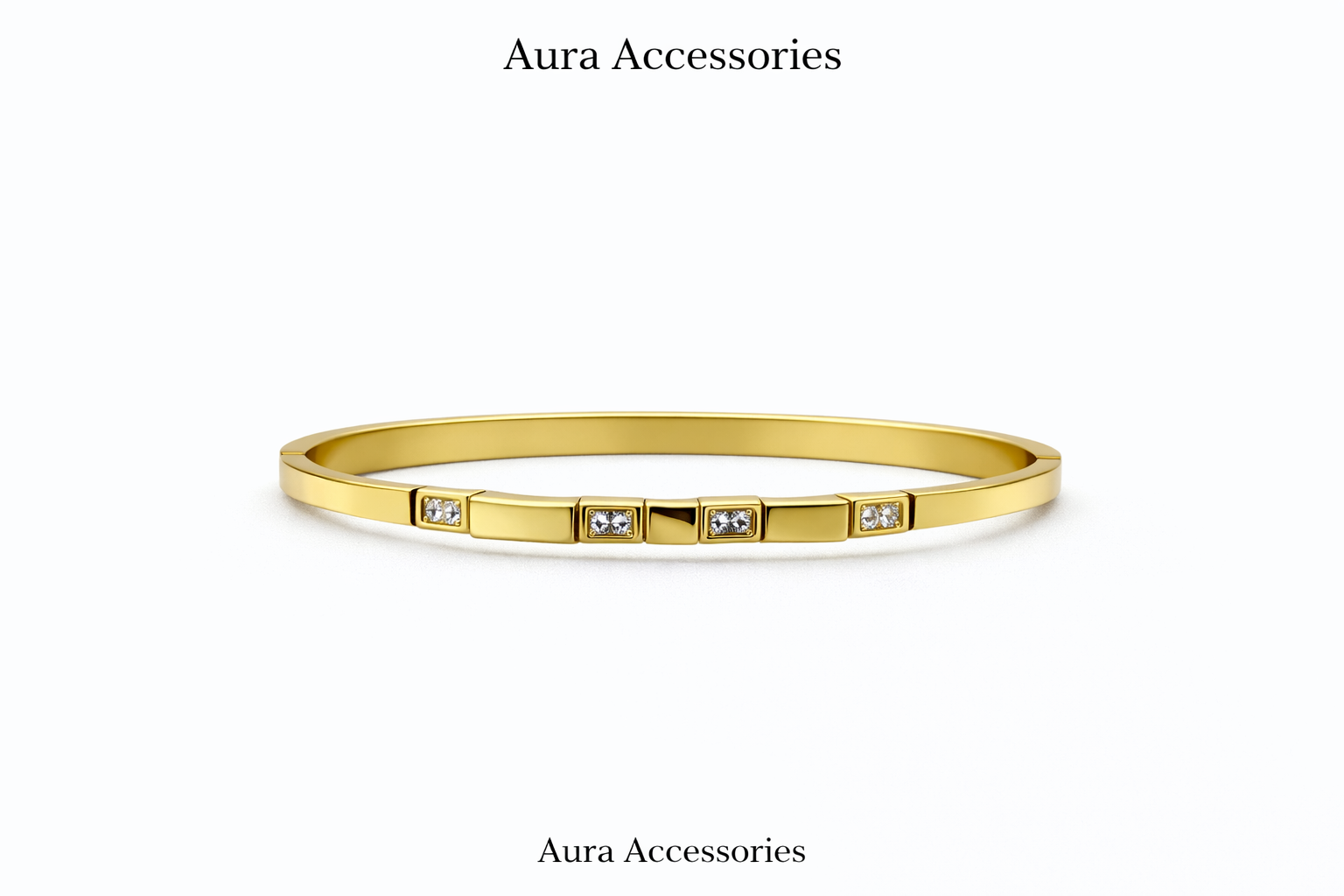 Geometric Gold Crystal Link Bracelet