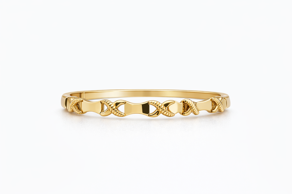 Gold X Motif Bangle – Aura Accessories