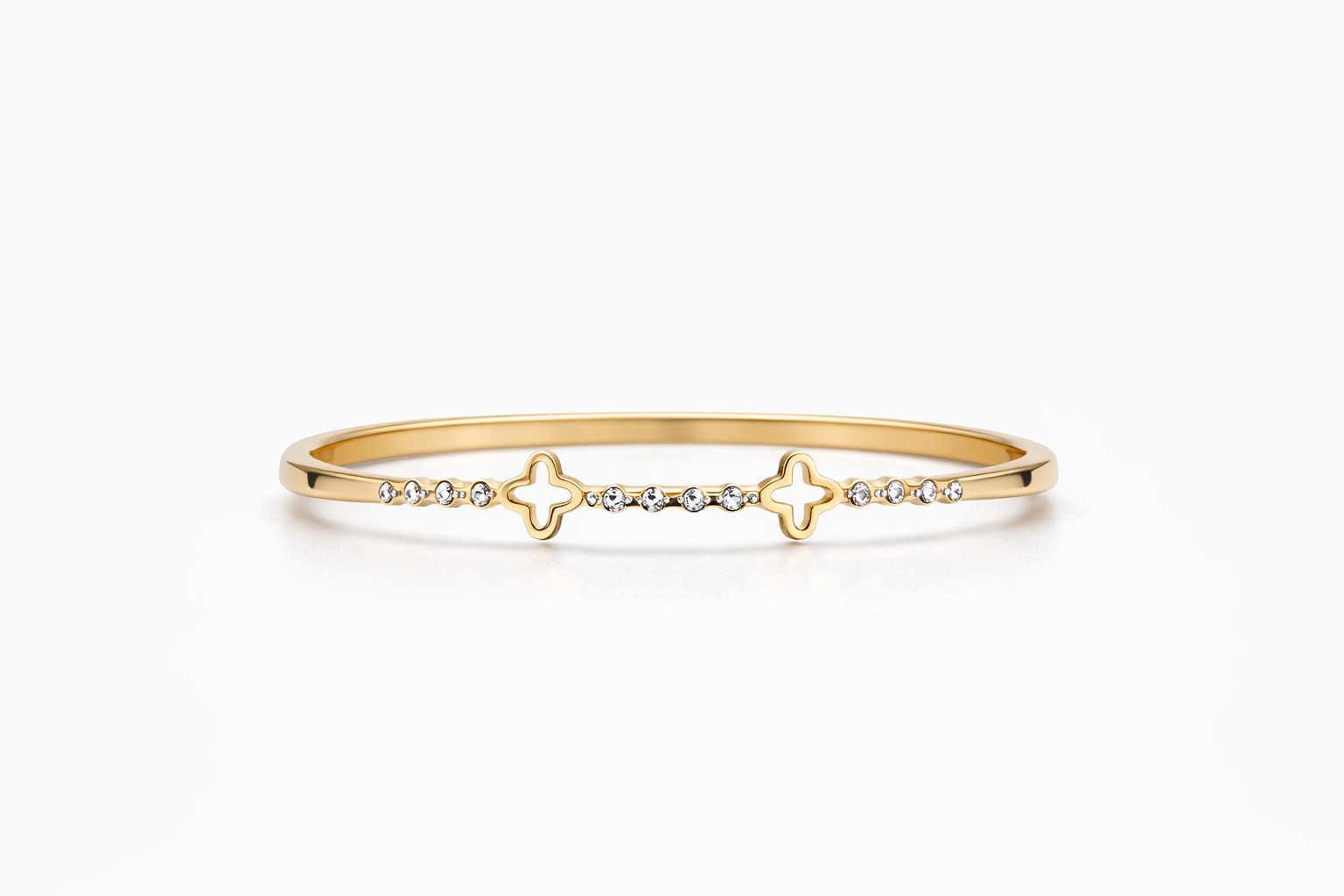 Gold Clover Double-Line Bangle – Aura Accessories