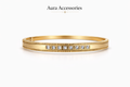 Gold Pavé Double-Line Bangle – Aura Accessories