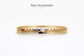 Gold Enamel Link Crystal Bangle – Aura Accessories
