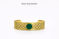 Green Stone Woven Cuff Bracelet – Aura Accessories