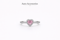 Pink Heart Halo Ring – Aura Accessories