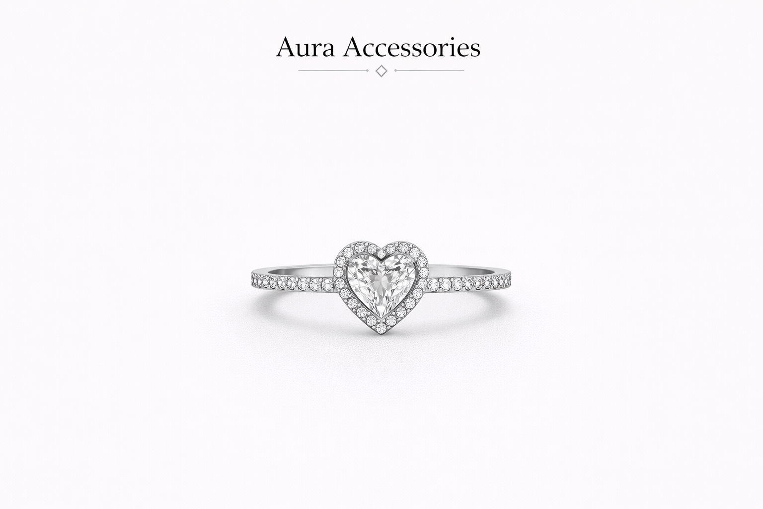 White Heart Halo Ring – Aura Accessories