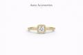 Square Halo Solitaire Ring – Aura Accessories