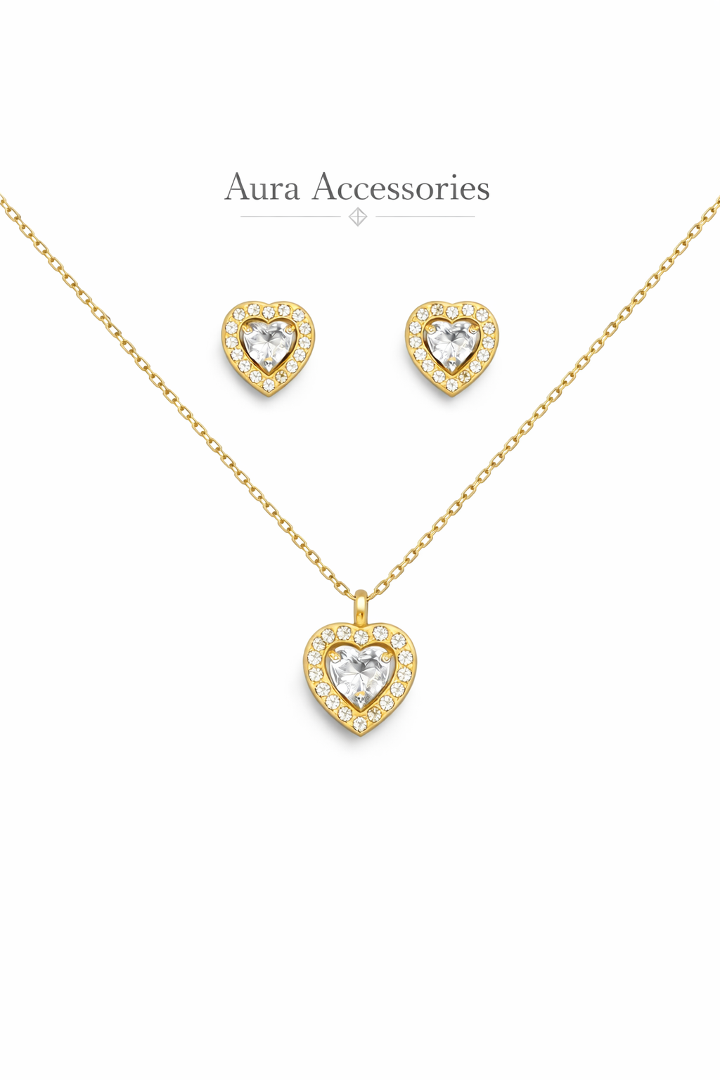 Heart Sparkle Jewelry Set – Aura Accessories