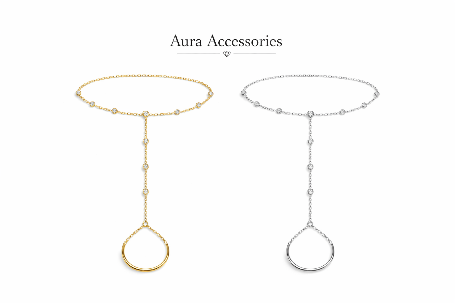 Seven Stone Hand Chain Bracelet – Aura Accessories