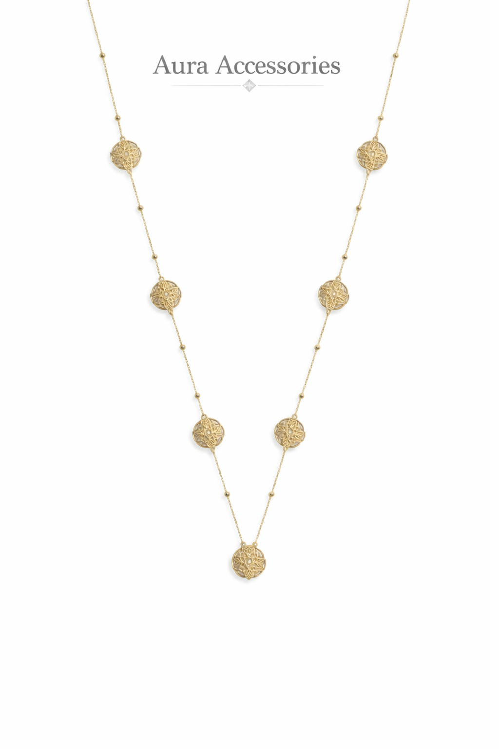 Elegant Filigree Long Necklace