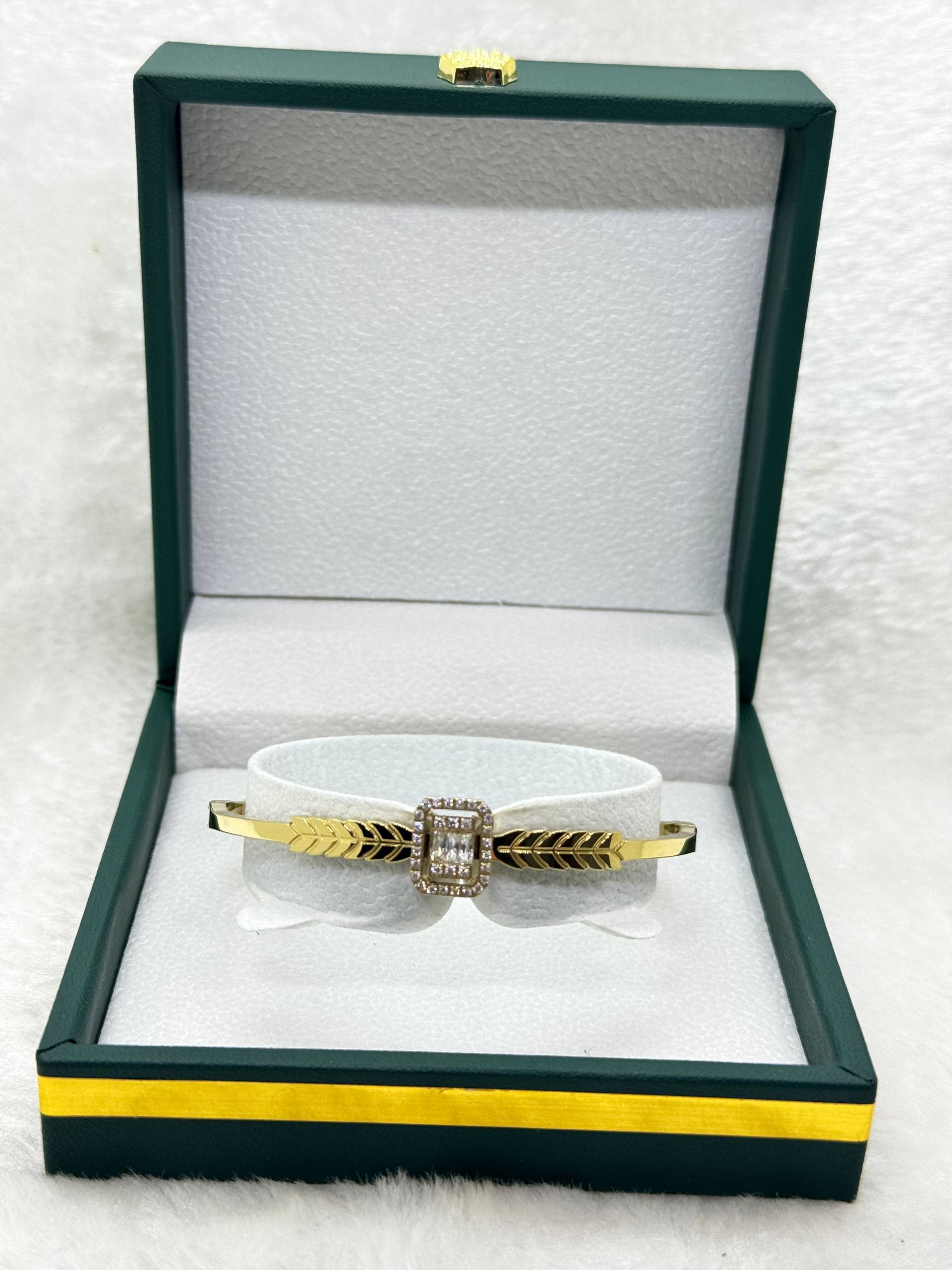 Gold Arrow Crystal Statement Bracelet