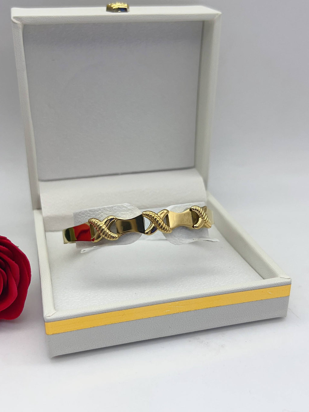 Gold X Motif Bangle – Aura Accessories