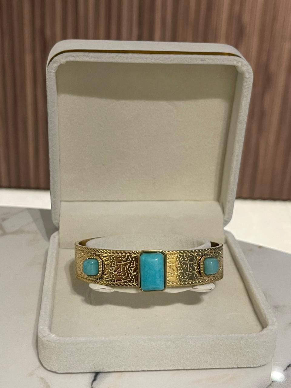 Turquoise Textured Cuff Bracelet – Aura Accessories