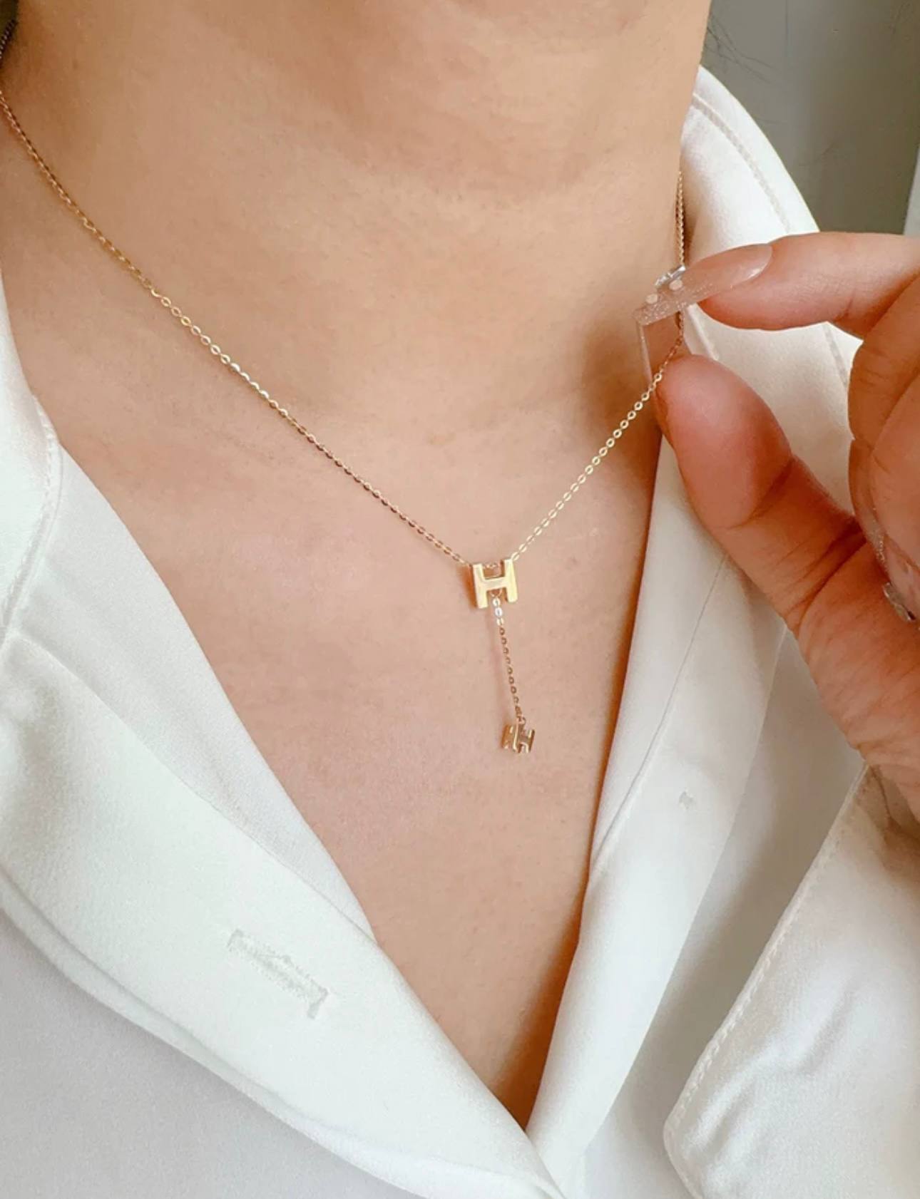 Collier Lettre H Élégance